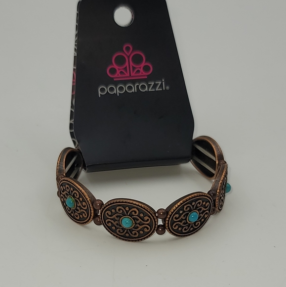 Paparazzi turquoise copper West wishes bracelet - Picture 3 of 4